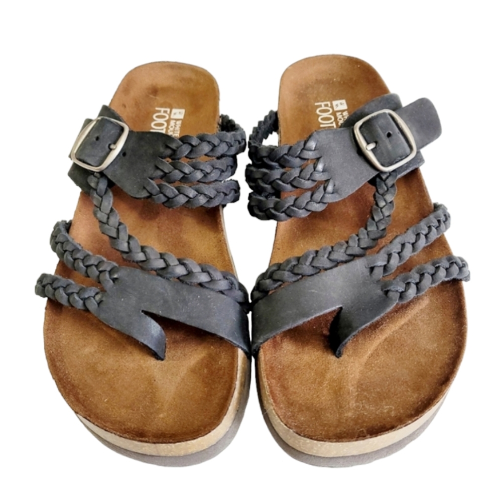 White Mountain Hayleigh Black Thong Slip On Sandal